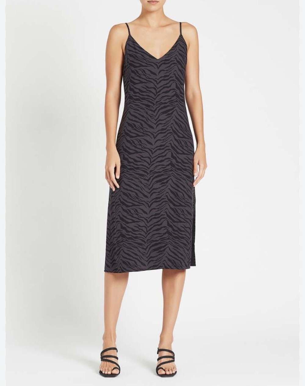 Rails Cressia Zebra Print Midi Slip Dress, Size S